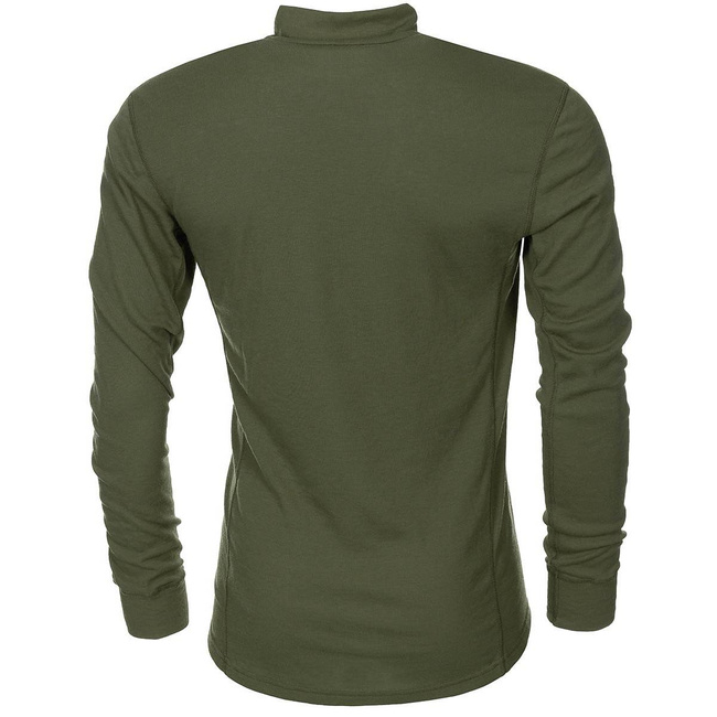 LONG SLEEVED UNDERSHIRT WITH ZIP - ODLO - OD GREEN - NL MILITARY SURPLUS - USED