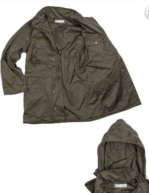AUSTRIAN FIELD JACKET - OD - MILITARY SURPLUS - LIKE NEW