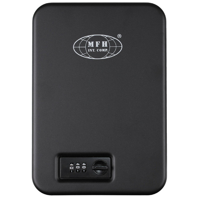 Safety case, black, metal, combination lock