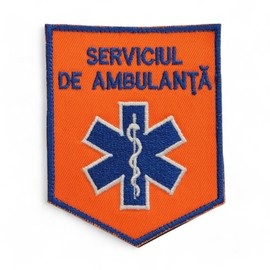 Emblema ambulanta maneca, fara numele judetului cu aplicare termica