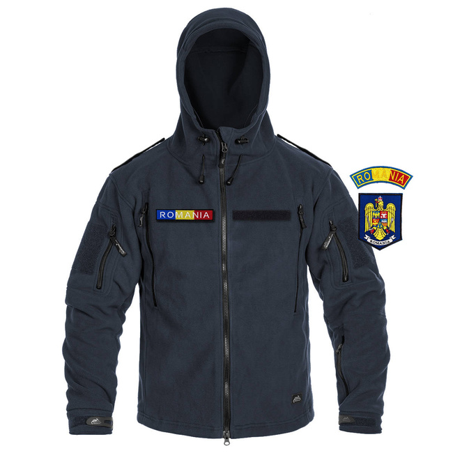 WINTER FLEECE JACKET - "PATRIOT" - HELIKON TEX® - NAVY BLUE - WITH EMBLEMS - ANP