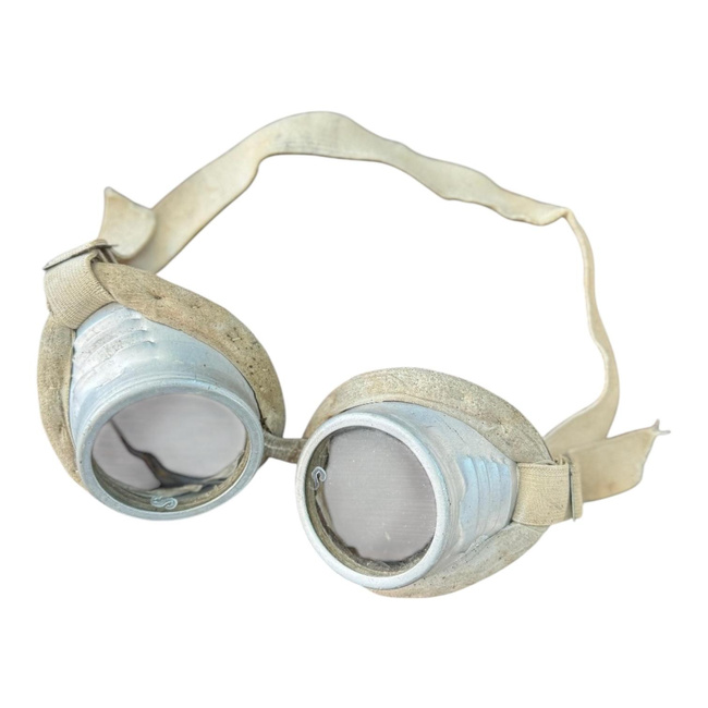 Aluminum Welding Goggles - 1970s - RSR Industry - Romanian Army Military Surplus - Metallic - In Good Condition