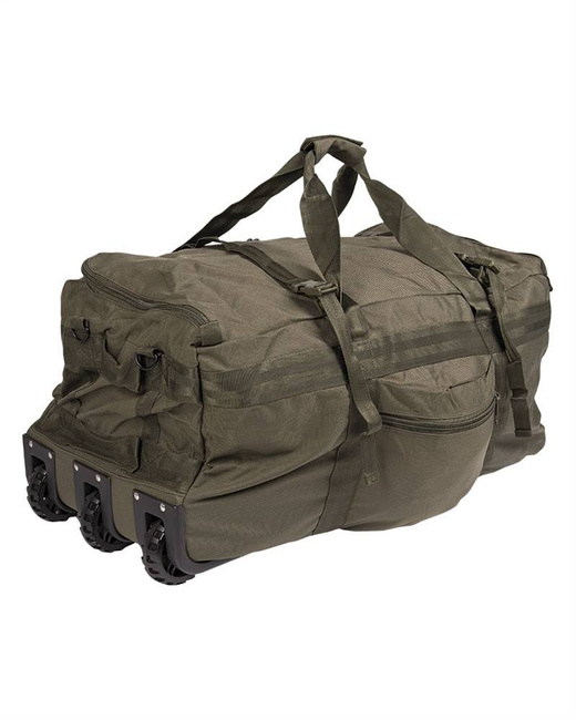 DUFFLE BAG WITH REMOVABLE BACKPACK STRAPS AND WHEELS - 118 L - Mil-Tec - OD