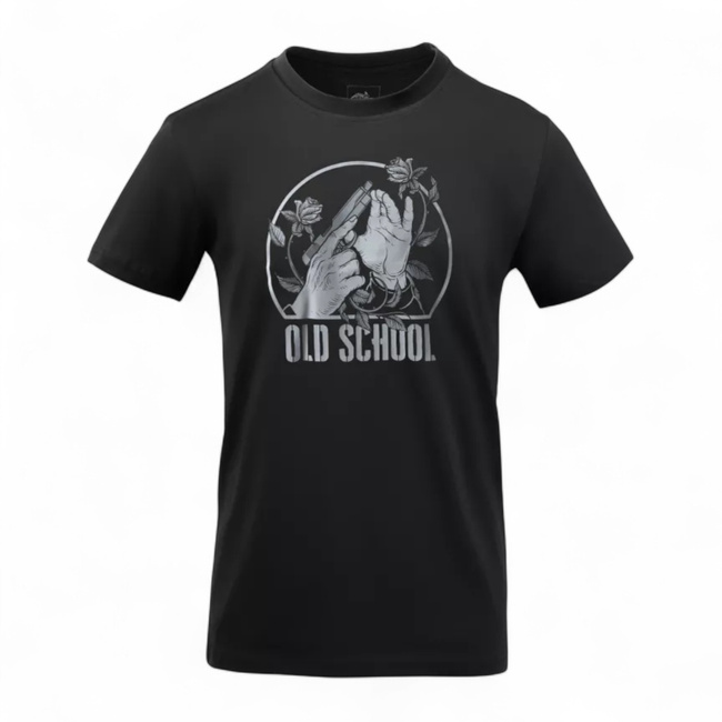 Classic Cotton T-Shirt with Tactical Theme – Old school – Black – Helikon-Tex