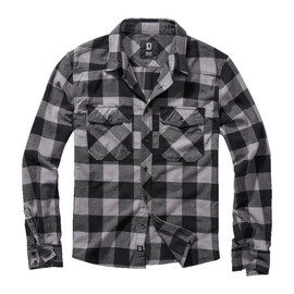 CHECK LONG SLEEVE SHIRT - BLACK/CHARCOAL - BRANDIT
