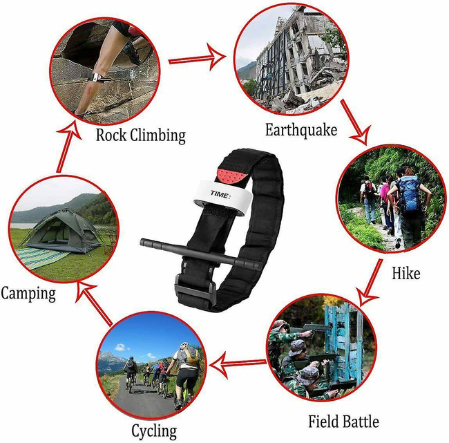 TACTICAL TOURNIQUET FOR MEDICAL EMERGENCIES AND BLOOD LOSS CONTROL - SINGLE HAND APPLICATION