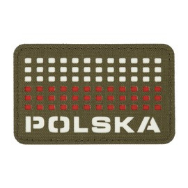 POLSKA PATCH (with flag) - 50 x 80 mm - LASER CUT - RANGER GREEN/WHITE/RED - M-TAC