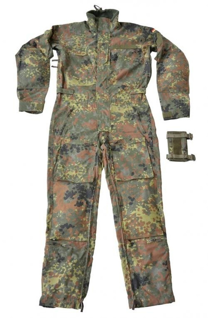 GENUINE GERMAN ARMY FLECKTARN CAMO FLIGHT COVERALL W/ MAP CASE