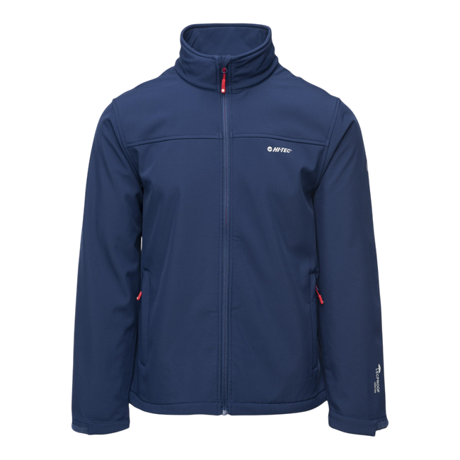 LINGEN SOFTSHELL JACKET FOR MEN - NAVY BLUE/ RED-ORANGE - MAGNUM