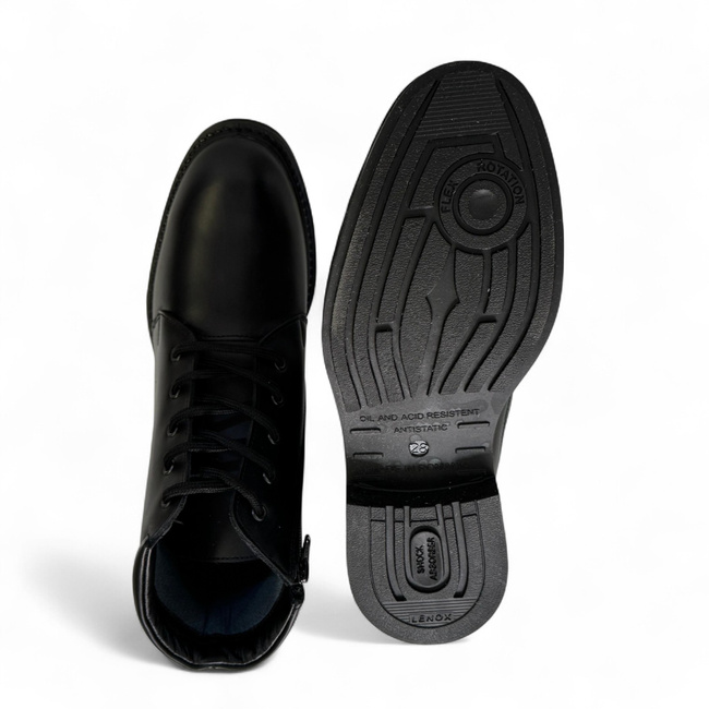 Laced Boots for Personnel, Students, and Cadets - LENOX - Black