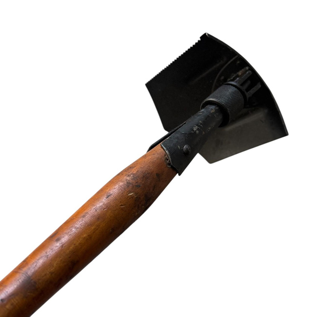 Foldable Military Shovel, Romanian Army Surplus - like new, with leather case