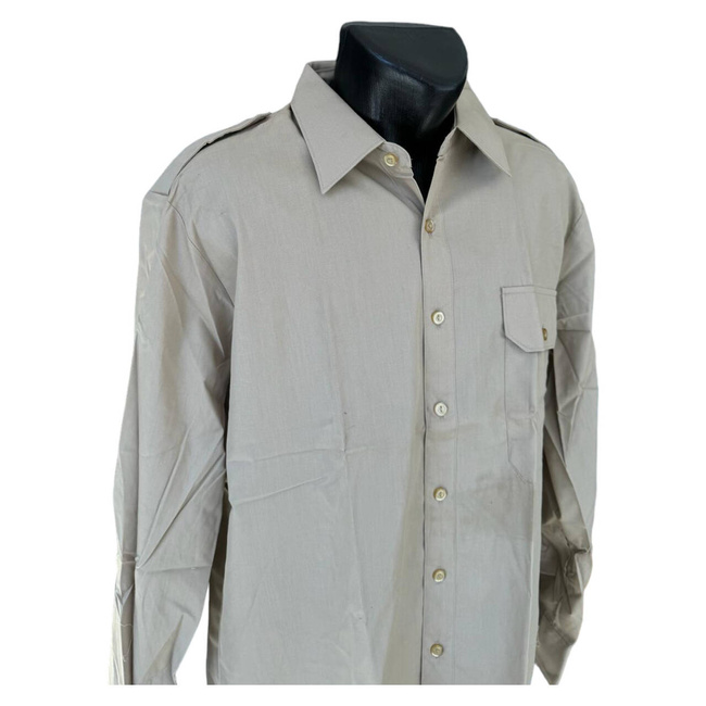 OFFICERS SHIRT - KHAKI - DUTCH ARMY MILITARY SURPLUS - LIKE NEW