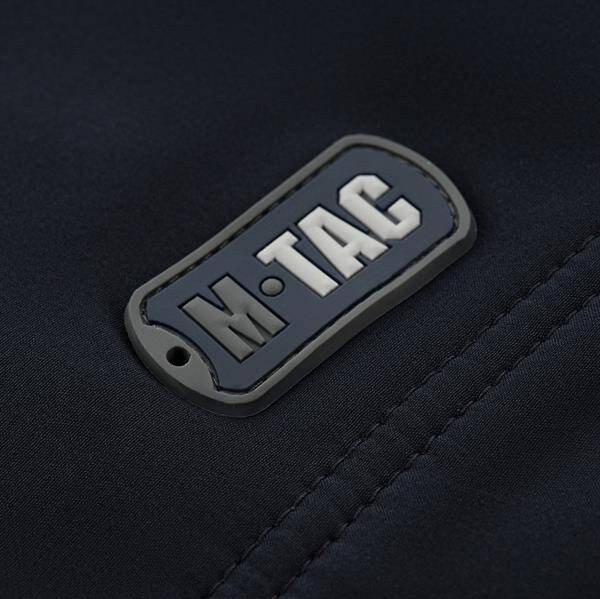 POLICE SOFTSHELL JACKET, DARK NAVY BLUE - M-TAC - WITH VELCRO PANELS AND EPAULETS