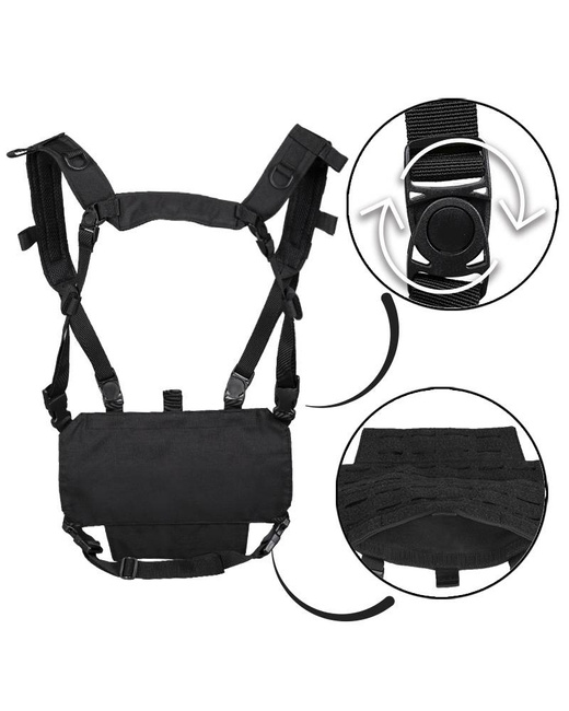 LIGHTWEIGHT TACTICAL CHEST RIG - Mil-Tec - BLACK