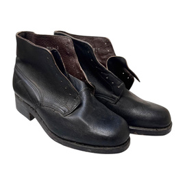 Leather Lace-Up Boots - Clujana - Romanian Army Military Surplus - Black - Good Condition