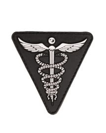 BLACK PVC MEDICAL 3D PATCH W. HOOK and LOOP CLOSURE
