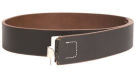 GERMAN BLACK WH LEATHER BELT 45 MM
