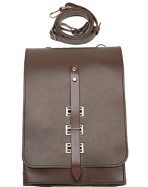 Brown vinyl map pouch - East German Army surplus - Used