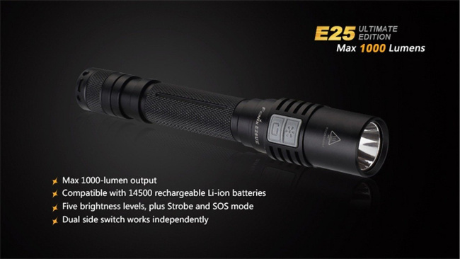 Flashlight Fenix E25 - Ultimate Edition, water resistant