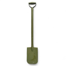 SHOVEL WITH WOODEN HANDLE - MILITARY SURPLUS DANISH ARMY - IN GOOD CONDITION