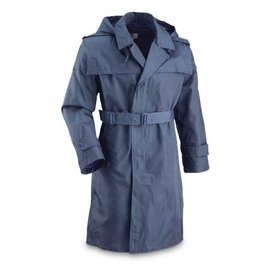 WATERPROOF TRENCH COAT - ROMANIAN ARMY MILITARY SURPLUS - LIKE NEW - NAVY BLUE