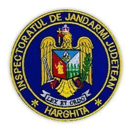 Emblema Inspectoratul de Jandarmi Judetean Harghita, emblema IJJ HARGHITA, cu aplicare Velcro (cu scai)