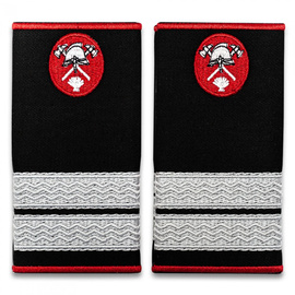 Grade Plutonier Pompieri ISU, IGSU țesute pe suport textil din paspoal cusut, cu semn de armă brodat