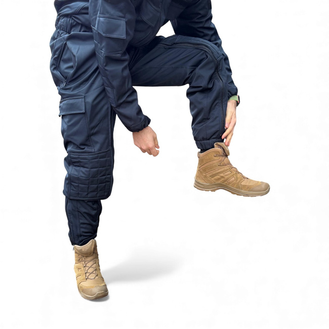 Winter Softshell Coverall For Gendarmes - With JANDARMERIA Patch And Tricolor Emblem - Navy Blue - Lecter Tactical