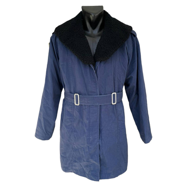 BLUE AVIATION PARKA JACKET WITH PADDED COLLAR AND REMOVABLE LINING - MILITARY SURPLUS ROMANIAN ARMY - LIKE NEW