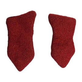 PAIR OF COLLAR BADGES FROM RSR PERIOD - RED - ROMANIAN ARMY MILITARY SURPLUS - USED