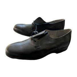 BLACK LEATHER SHOES - MILITARY SURPLUS ROMANIAN ARMY - USED