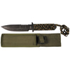 Knife w/fixed Blade, stonew., paracord wrap handle, camo