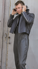 GERMAN SUBMARINE PANTS - WITH SUSPENDERS - LEATHER - USED