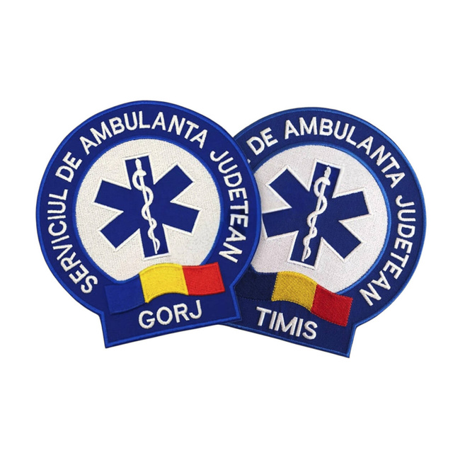 EMBLEMA AMBULANTA SAJ SPATE, CU APLICARE PRIN COASERE - BISTRITA-NASAUD