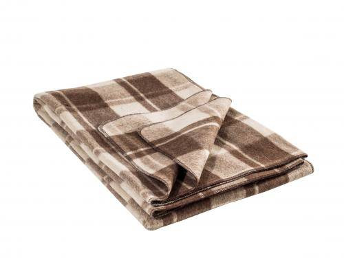 WOOL BLANKET - BROWN CHECKERED