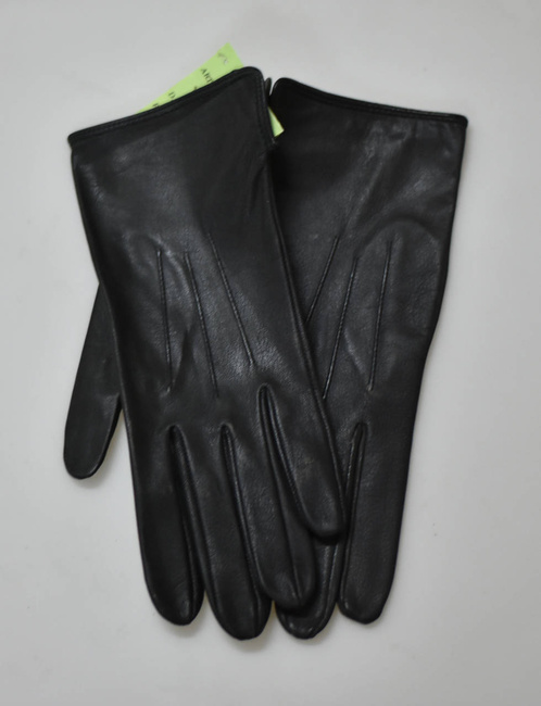 LADIES LEATHER GLOVES, WITHOUT PADDING - BLACK - MILITARY SURPLUS ROMANIAN ARMY - LIKE NEW
