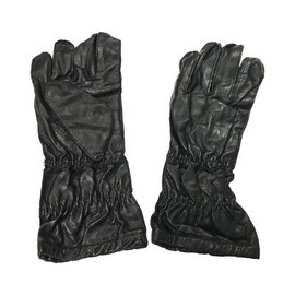 BLACK LEATHER PARATROOPER GLOVES - MILITARY SURPLUS FROM GERMAN ARMY (REPRO) - USED