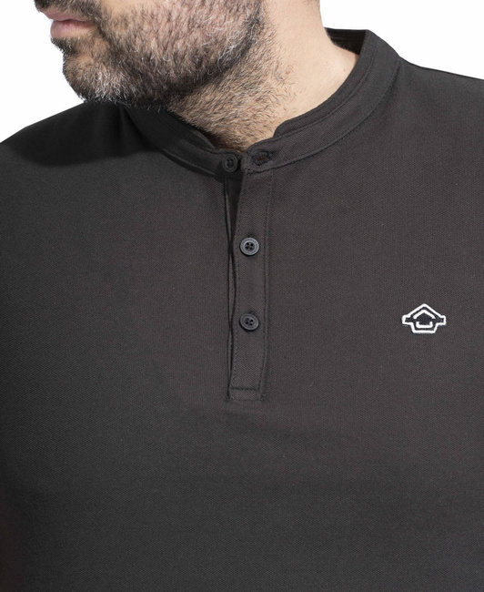 T-SHIRT - "LEVANTES HENLEY STRIPES" - PENTAGON® - BLACK