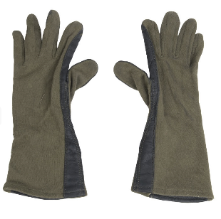 LEATHER/ARAMIDE COMBAT GLOVES - MILITARY SURPLUS FROM THE US ARMY - OD GREEN - USED