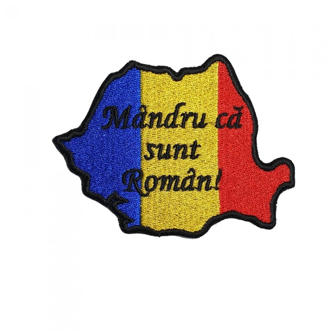 Emblema Mandru ca sunt Roman - Patriotism Romanescin Forma Brodata