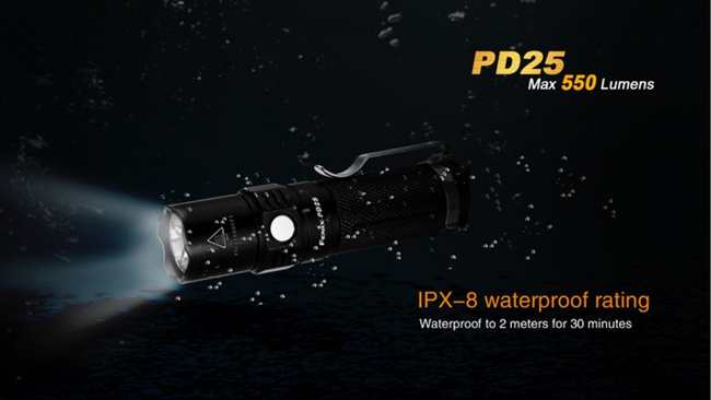 Flashlight Fenix PD25, water resistant