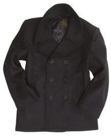 US Dark Blue NAVY WOOL PEACOAT BLACK BUTTONS