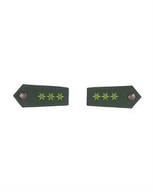 PAIR OF POLICE EPAULETTES – 3 STARS – OD GREEN/GREEN – WEST GERMAN FEDERAL POLICE – LIKE NEW