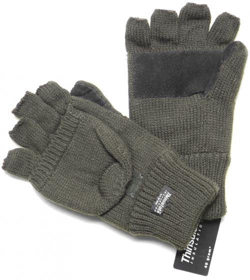 Thinsulate mittens (with fingers and reinforced palm) - Olive