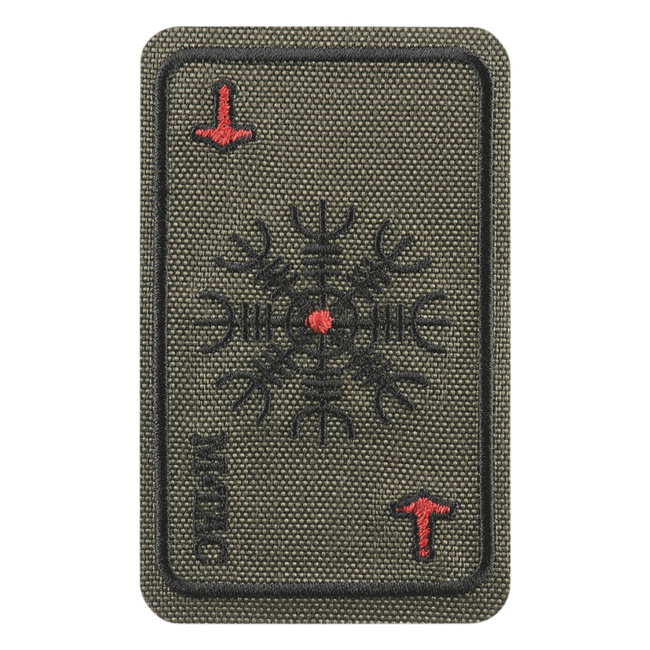 CARD HELMET OF HORROR PATCH (embroidered) - RANGER GREEN - M-TAC