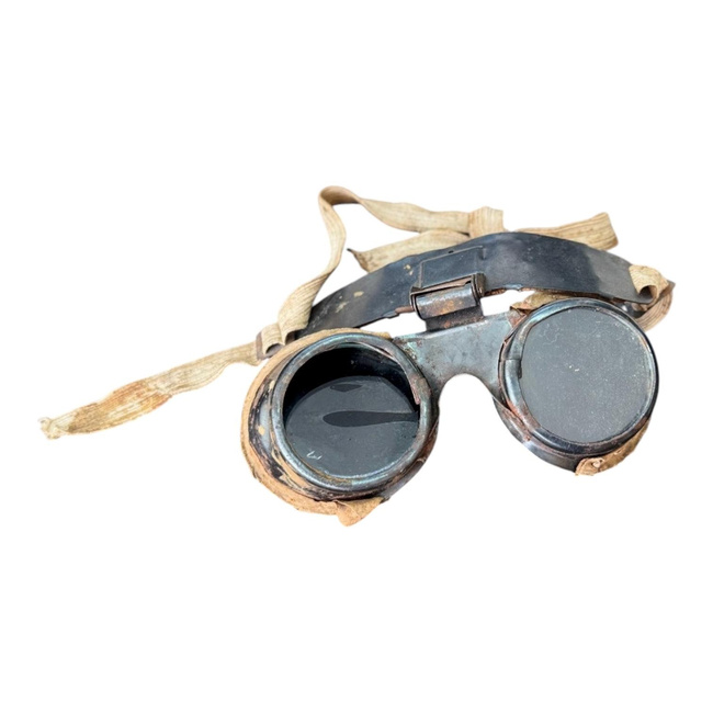 Aluminum Welding Goggles - Model G249 - Romanian Metallurgical Industry RSR - Romanian Army Military Surplus - Black - With Defects/Used