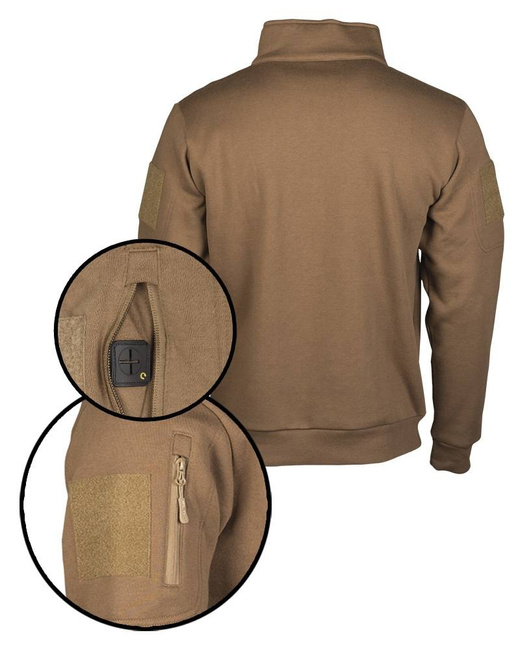 TACTICAL SWEATSHIRT WITH ZIPPER - Mil-Tec® - DARK COYOTE