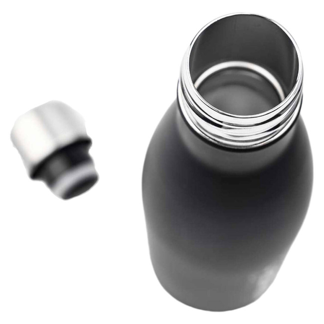 STAINLESS STEEL THERMOS BOTTLE - 0.5 L - BLACK - BOKER