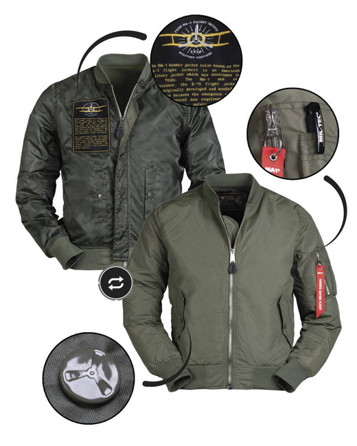 US SUMMER FLIGHT JACKET - MA1 - Mil-Tec - OD