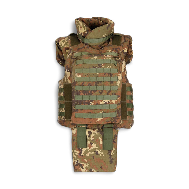 Bulletproof vest with ballistic plates and carrying bag - Italian Army Military Surplus - Vegetato Camouflage - Used